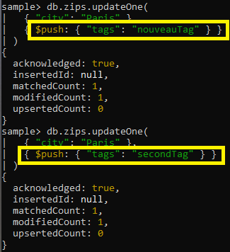 push ajout nouveau tag